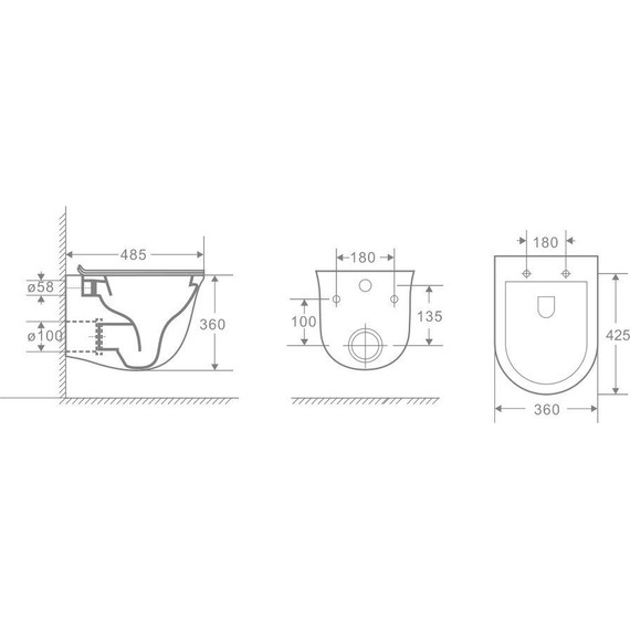 Унитаз подвесной безободковый Grossman Color GR-4412BMS с крышкой микролифт, черный, Цвет производителя: чёрный фото 4