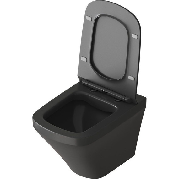 Унитаз подвесной безободковый Grossman Color GR-4440BMS с крышкой микролифт, черный матовый фото 3