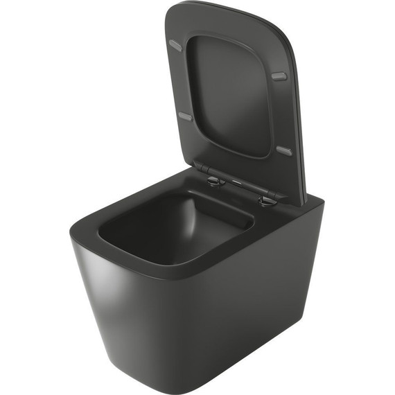 Унитаз подвесной безободковый Grossman Color GR-4441BMS с крышкой микролифт, черный фото 3