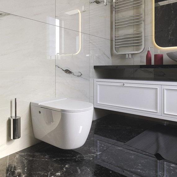 Унитаз подвесной безободковый импульсный Grossman Impuls GR-5502 с крышкой микролифт (Система смыва торнадо) фото 3