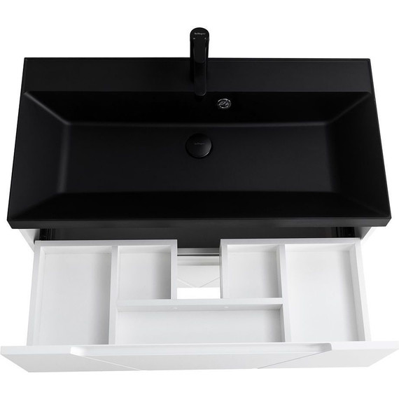 Тумба подвесная с раковиной BelBagno VITTORIA-1000-2C-SO-BL 100 см, Bianco Lucido (раковина BB1000/450-LV-ART-AST-NERO) фото 9