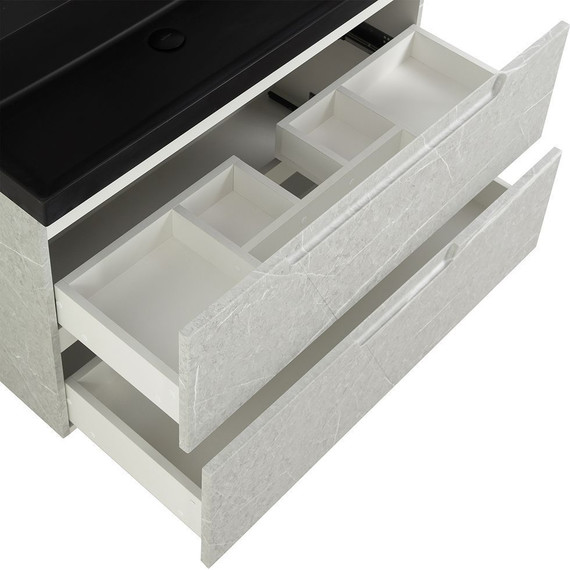 Тумба подвесная с раковиной BelBagno VITTORIA-1000-2C-SO-TB-P 100 см, Toros Bianco (раковина BB1000/450-LV-ART-AST-NERO) фото 7