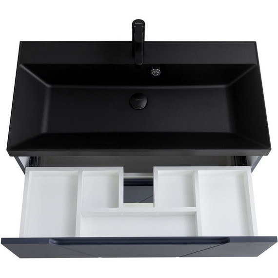 Тумба подвесная с раковиной BelBagno VITTORIA-900-2C-SO-GO-P 90 см, Grigio Opaco (раковина BB900/450-LV-ART-AST-NERO) фото 8