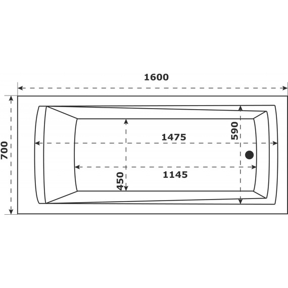 Ванна акриловая Azario Бали 160x70 см БАВ0102, Размер - мм: 1600х700 - 6 Ванна акриловая Azario Бали 160x70 см БАВ0102, Размер - мм: 1600х700 фото 6