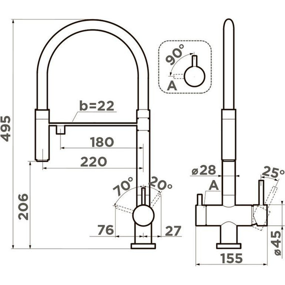 Смеситель для кухни Omoikiri Kanto AZ 4994425, azur blue фото 2