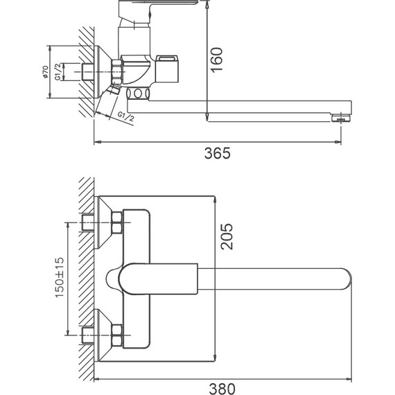 Смеситель для ванны Belz B22678 фото 2