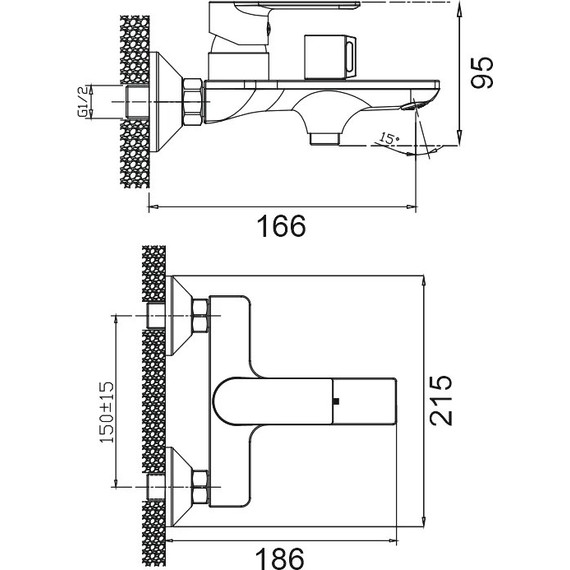 Смеситель для ванны Belz B60678 фото 4