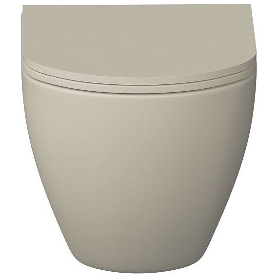 Унитаз подвесной безободковый Grossman GR-4455BEMS с крышкой микролифт, бежевый матовый фото 2