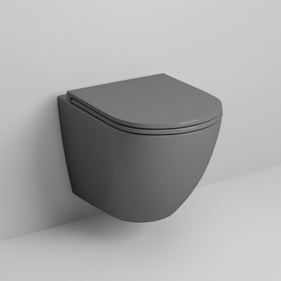 Унитаз подвесной безободковый Grossman GR-4455GMS с крышкой микролифт, серый матовый - 2 Унитаз подвесной безободковый Grossman GR-4455GMS с крышкой микролифт, серый матовый фото 2