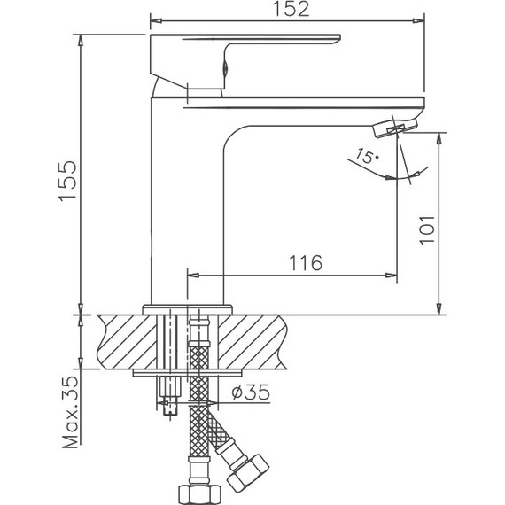 Смеситель для раковины Haiba HB10505-3, графит - 2 Смеситель для раковины Haiba HB10505-3, графит фото 2