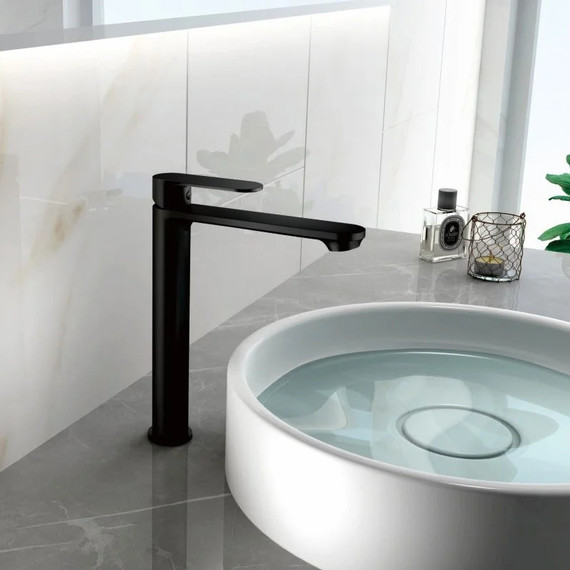 Смеситель для раковины высокий Haiba HB11590-7, чёрный матовый - 2 Смеситель для раковины высокий Haiba HB11590-7, чёрный матовый фото 2