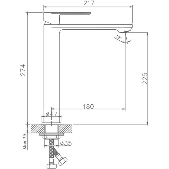 Смеситель для раковины высокий Haiba HB11590-7, чёрный матовый - 3 Смеситель для раковины высокий Haiba HB11590-7, чёрный матовый фото 3