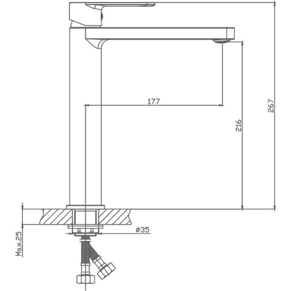 Смеситель для раковины высокий Haiba HB11617 фото 2