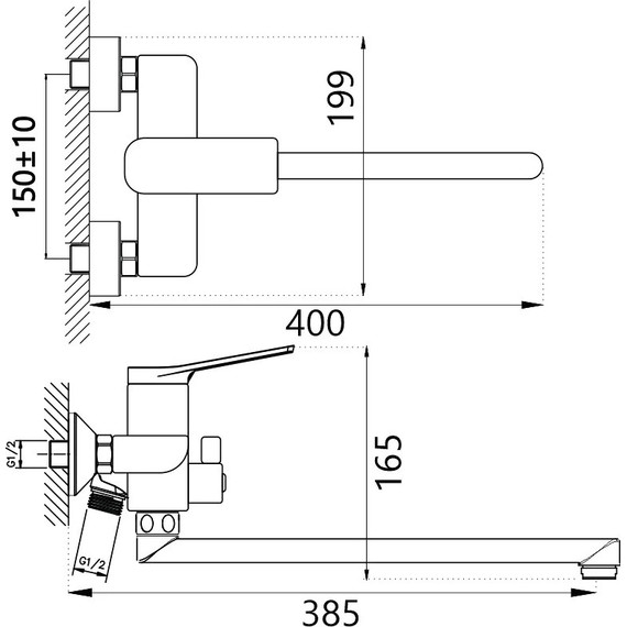 Смеситель для ванны Haiba HB22816-3, графит фото 3