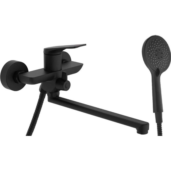 Смеситель для ванны Haiba HB22816-7, чёрный матовый фото 
