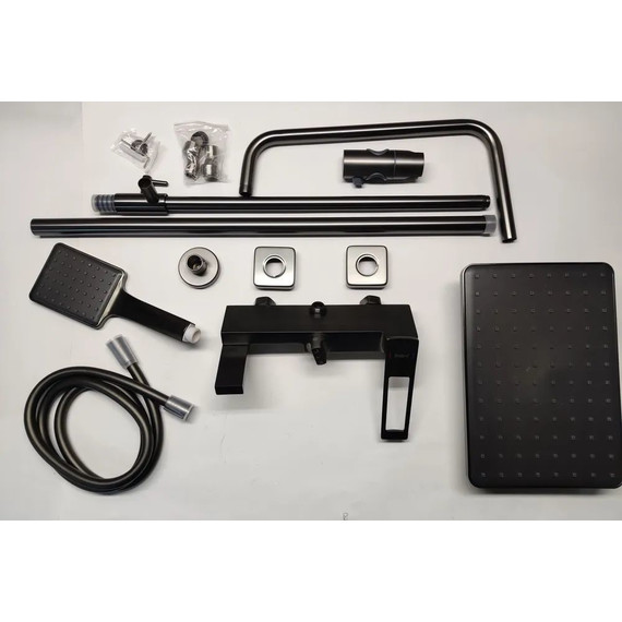 Душевая стойка Haiba HB24817-3, вороненная сталь - 2 Душевая стойка Haiba HB24817-3, вороненная сталь фото 2