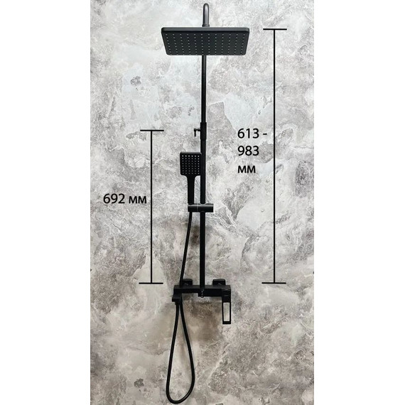 Душевая стойка Haiba HB24817-7, чёрный матовый - 2 Душевая стойка Haiba HB24817-7, чёрный матовый фото 2