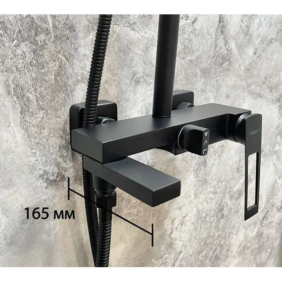 Душевая стойка Haiba HB24817-7, чёрный матовый - 4 Душевая стойка Haiba HB24817-7, чёрный матовый фото 4