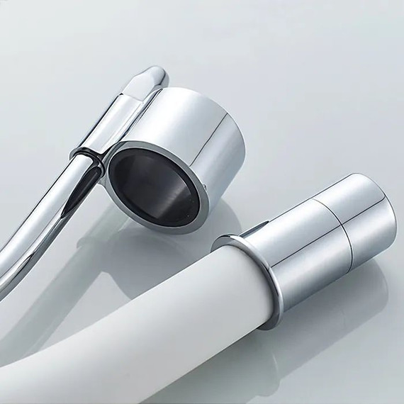 Смеситель для кухни Ledeme L4755-3, хром/белый фото 3