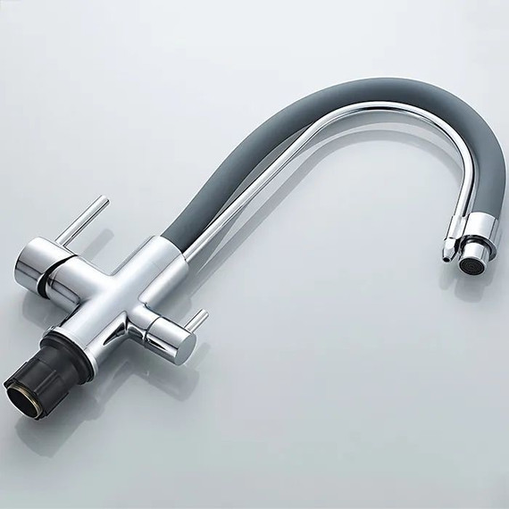 Смеситель для кухни Ledeme L4755-9, хром/серый фото 2