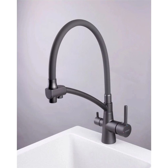 Смеситель для кухни Ledeme L4855U-12, графит - 6 Смеситель для кухни Ledeme L4855U-12, графит фото 6