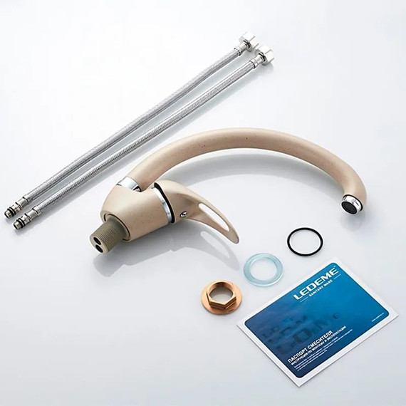 Смеситель для кухни Ledeme L5902M, бежевый - 6 Смеситель для кухни Ledeme L5902M, бежевый фото 6