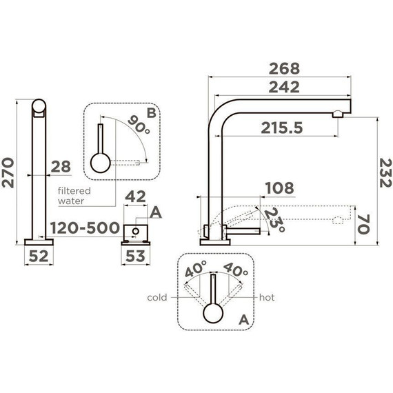 Смеситель для кухни Omoikiri Nara 2 Plus C 4994366, хром фото 2