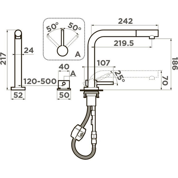 Смеситель для кухни Omoikiri Nara-S C 4994322, хром фото 2