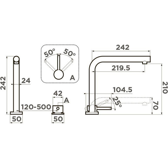 Смеситель для кухни Omoikiri Nara BN 4994328, нержавеющая сталь фото 2