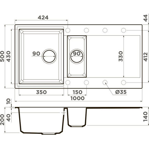 Кухонная мойка Omoikiri Sakaime 100-2-ES 4997219, espresso, Цвет производителя: espresso - 2 Кухонная мойка Omoikiri Sakaime 100-2-ES 4997219, espresso, Цвет производителя: espresso фото 2