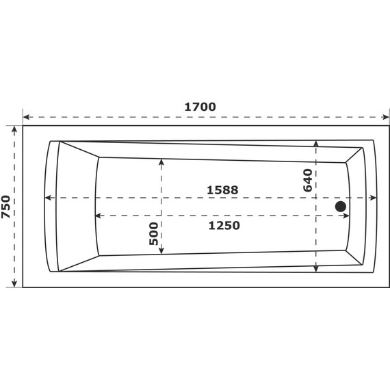 Ванна акриловая Azario Бали 170x75 см БАВ0104, Размер - мм: 1700х750 - 6 Ванна акриловая Azario Бали 170x75 см БАВ0104, Размер - мм: 1700х750 фото 6