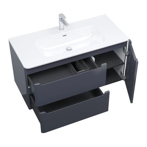 Тумба подвесная с раковиной Iddis Edifice 100 см EDI10D0i95K, темно-серый фото 3