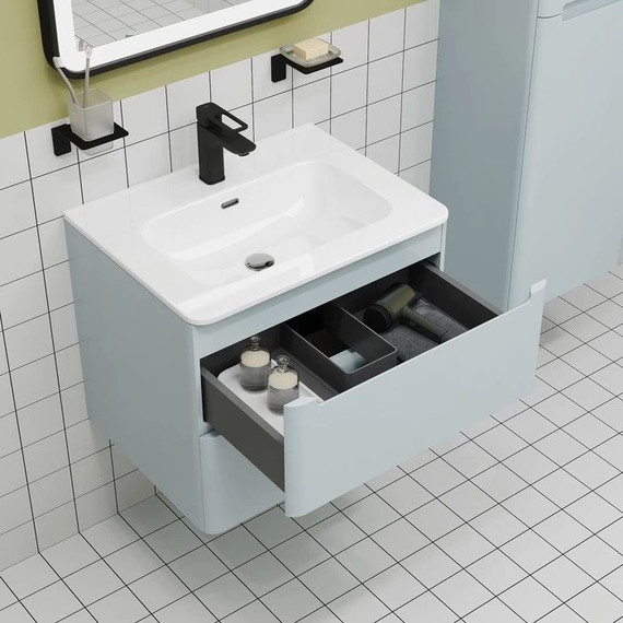 Тумба подвесная с раковиной Iddis Edifice 60 см EDI60B0i95K, голубой фото 7