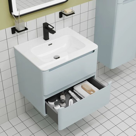 Тумба подвесная с раковиной Iddis Edifice 60 см EDI60B0i95K, голубой фото 8