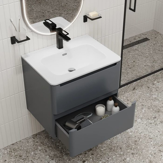 Тумба подвесная с раковиной Iddis Edifice 60 см EDI60D0i95K, темно-серый - 8 Тумба подвесная с раковиной Iddis Edifice 60 см EDI60D0i95K, темно-серый фото 8