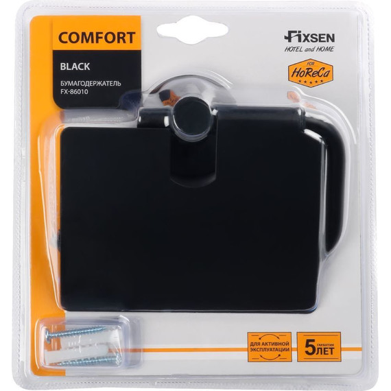 Держатель для туалетной бумаги Fixsen Comfort FX-86010, чёрный фото 2