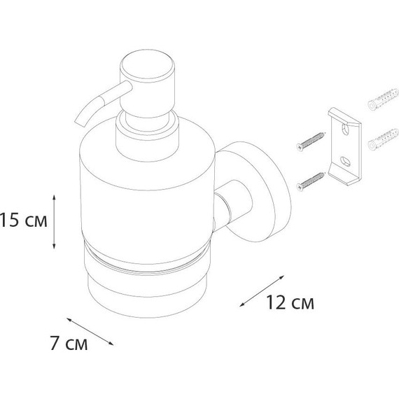 Дозатор для жидкого мыла Fixsen Comfort FX-86012, чёрный фото 3