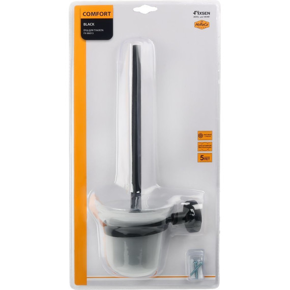 Ершик для унитаза Fixsen Comfort FX-86013, чёрный фото 2