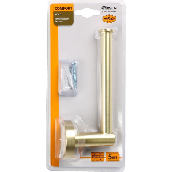 Держатель для туалетной бумаги Fixsen Comfort FX-87010A, золото-сатин фото 2
