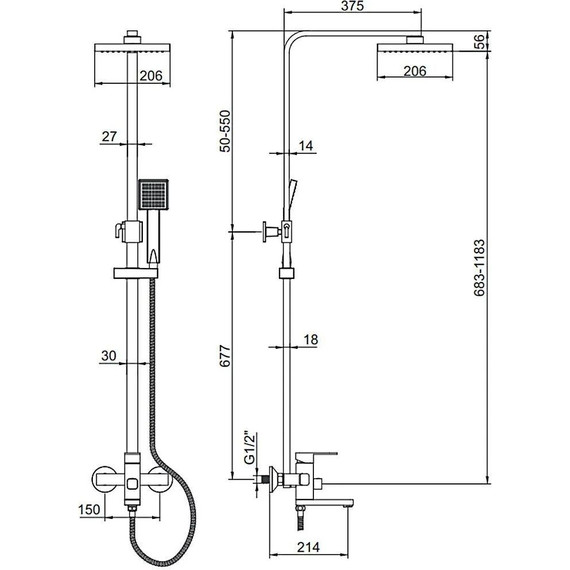 Душевая стойка Ledeme L2433 - 15 Душевая стойка Ledeme L2433 фото 15