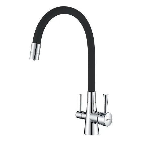 Смеситель для кухни Lemark Comfort + фильтр Basic LM3075C085, хром/чёрный фото 2