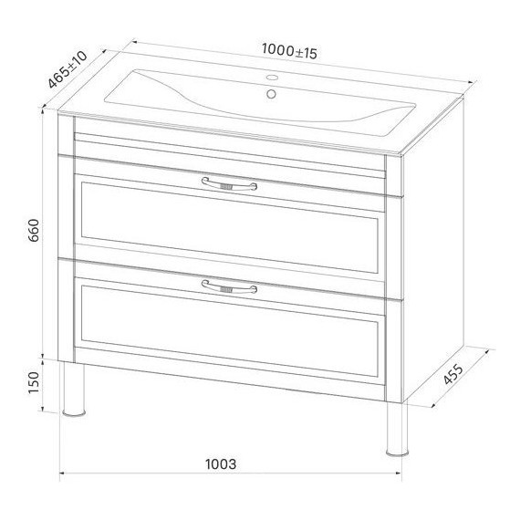 Тумба напольная с раковиной Iddis Oxford 100 см OXF10N1i95K, синий фото 5