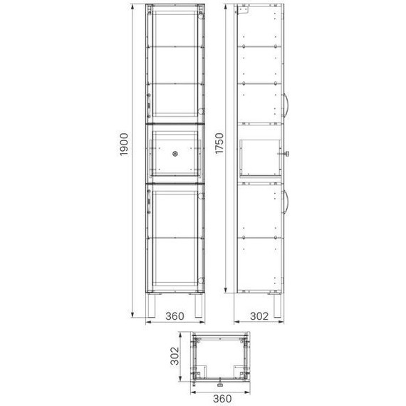 Пенал напольный Iddis Oxford 36 см OXF36N0i97, синий фото 8