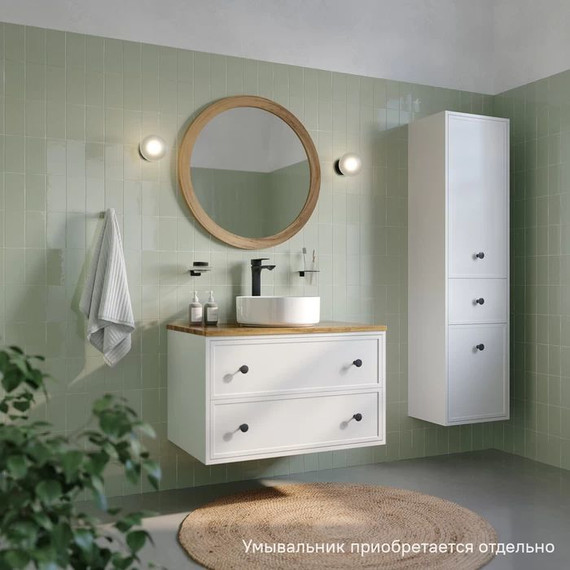 Тумба подвесная со столешницей Iddis Torr 80 см TOR80WBi95K, белый матовый фото 4