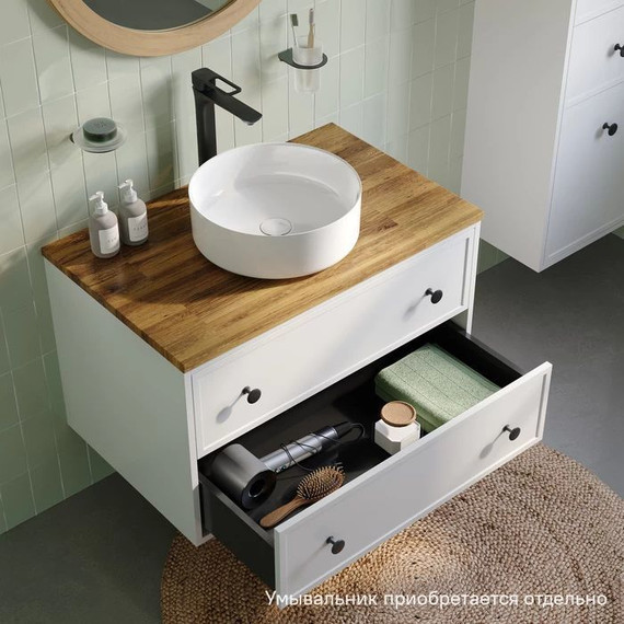 Тумба подвесная со столешницей Iddis Torr 80 см TOR80WBi95K, белый матовый фото 5