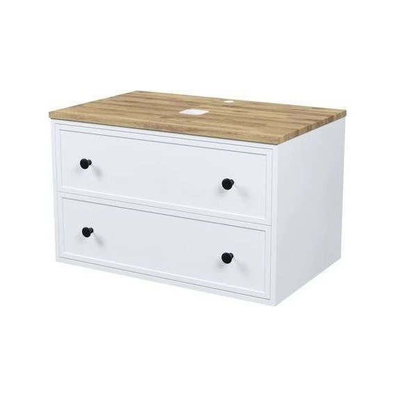 Тумба подвесная со столешницей Iddis Torr 80 см TOR80WBi95K, белый матовый фото 2