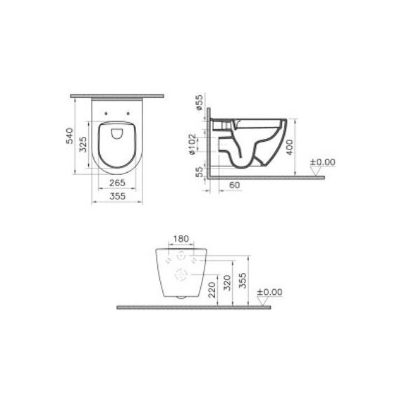 Унитаз подвесной безободковый Vitra Mia Round 7510B003-0075 фото 3