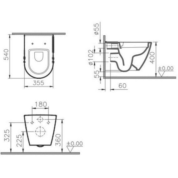 Унитаз подвесной безободковый Vitra Sanibelle 7551B003-0075 фото 2