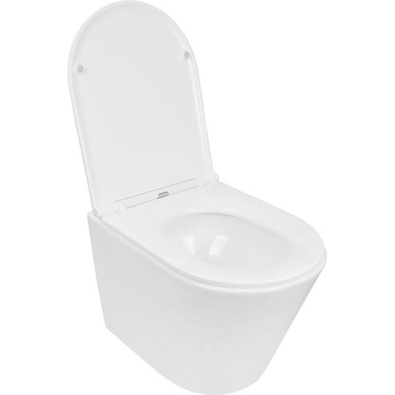 Унитаз подвесной безободковый Azario Teramo AZ-0053-UQ3 (система смыва Торнадо) с тонкой крышкой микролифт, Цвет производителя: белый - 3 Унитаз подвесной безободковый Azario Teramo AZ-0053-UQ3 (система смыва Торнадо) с тонкой крышкой микролифт, Цвет производителя: белый фото 3