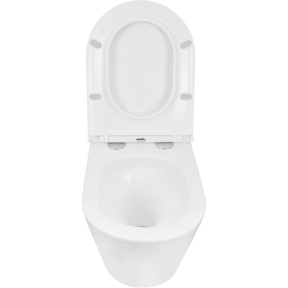 Унитаз подвесной безободковый Azario Teramo AZ-0053-UQ3 (система смыва Торнадо) с тонкой крышкой микролифт, Цвет производителя: белый - 5 Унитаз подвесной безободковый Azario Teramo AZ-0053-UQ3 (система смыва Торнадо) с тонкой крышкой микролифт, Цвет производителя: белый фото 5